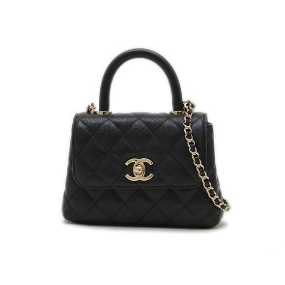 Chanel Coco Handle Extra Mini Caviar Leather Handbag/Shoulder Bag in Black wi... - Picture 1 of 7
